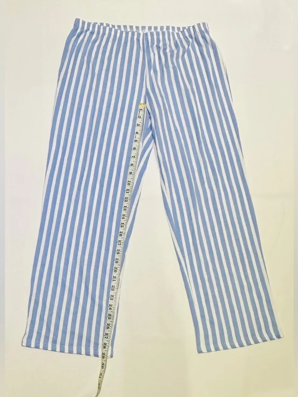 NWT Laura Ashley Blue & White Striped Three-Piece Pajama Set
